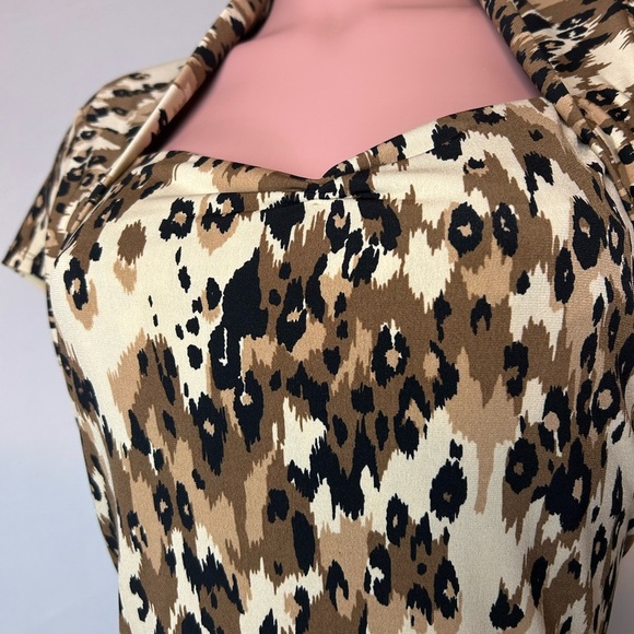 Rafaella Cream Sheath Dress with Flutter Cap Sleeves Size L - Picture 2 of 14